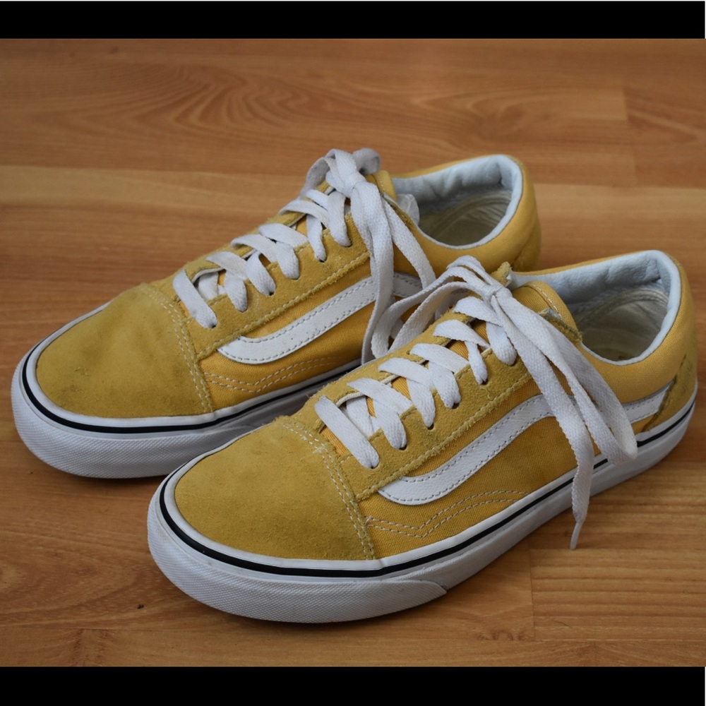 Vans Yellow and White Women's Shoes